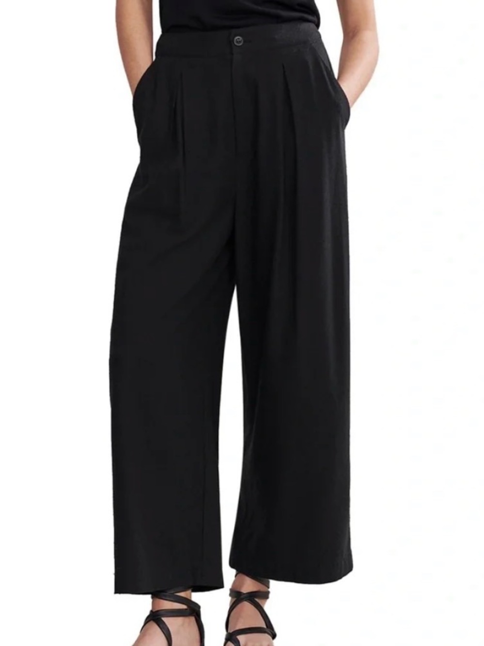Jenni Kayne 100% Silk Wide-Leg High Waist Trousers - Picture 6 of 12